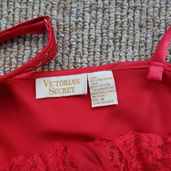 Victoria's Secret Gold Label Satin Nightgown Red Medium - Picture 8 of 12